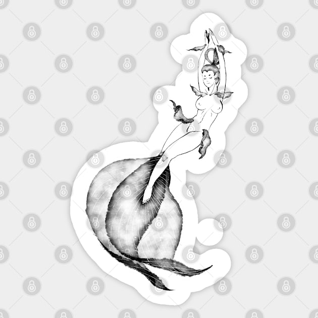 Ink-Girlfish3 Sticker by Cheese_Wen Art